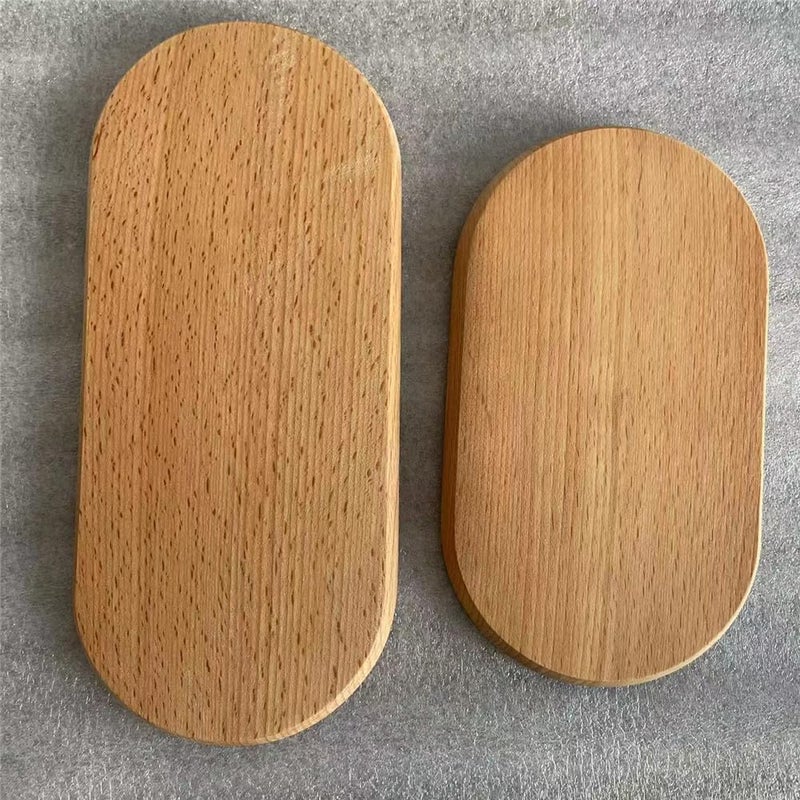BWRMHME Mini Serving Tray for Jewellery Key Coin Set of 2, Oval Wood Natural Dessert Cup Tray, Small Wooden Cheese Plate, Tableware Decorative Tray - Image 4